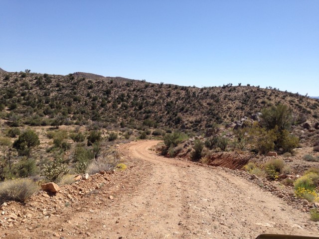 A dirt road curves into the distance..