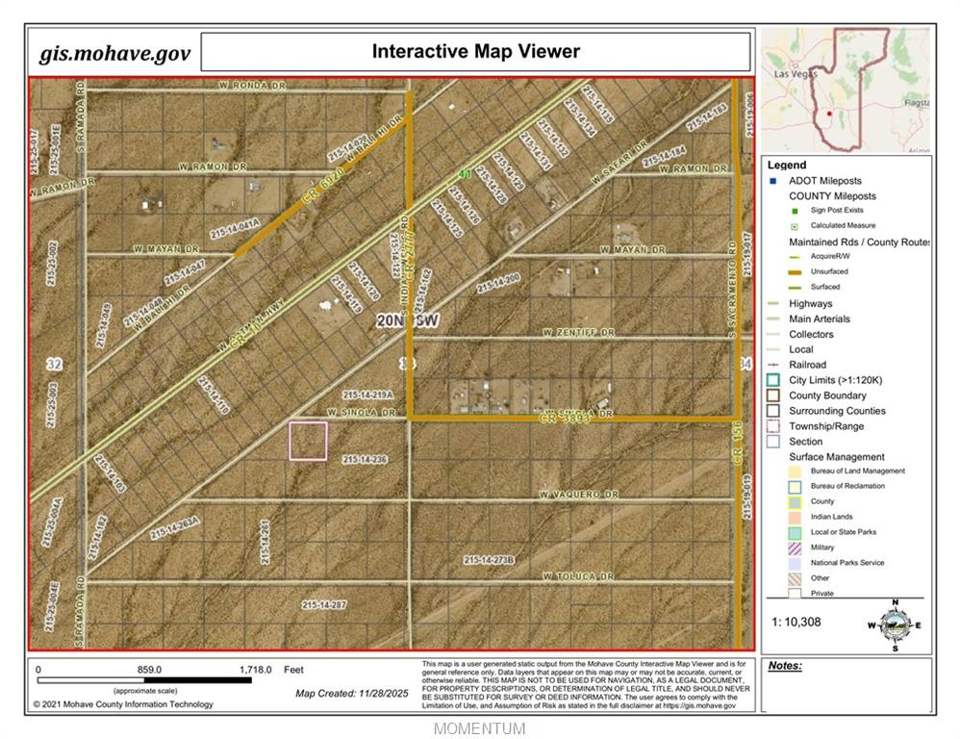 2 acres in Golden Valley in Golden Valley: Map Show Parcel and Access Roads