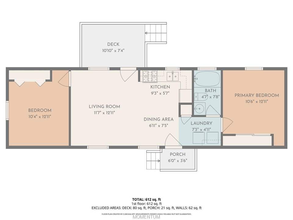 2 bed, 1 bath home on 1.18 acres in Golden Valley: View of room layout