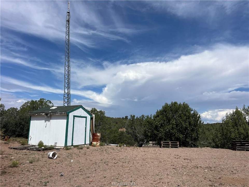 36.1 acres in Kingman in Kingman: Well house, with ham radio tower beyond.